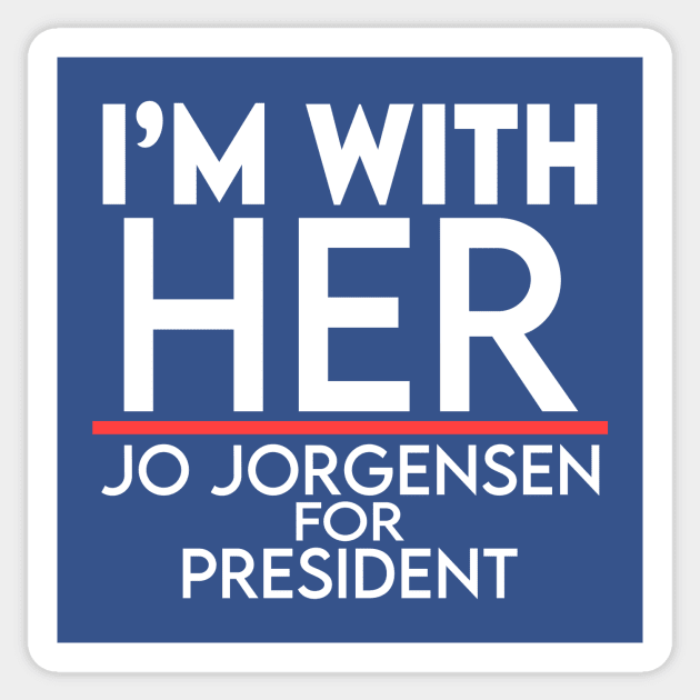 Jo Jorgensen I'm With Her Sticker by The Libertarian Frontier 